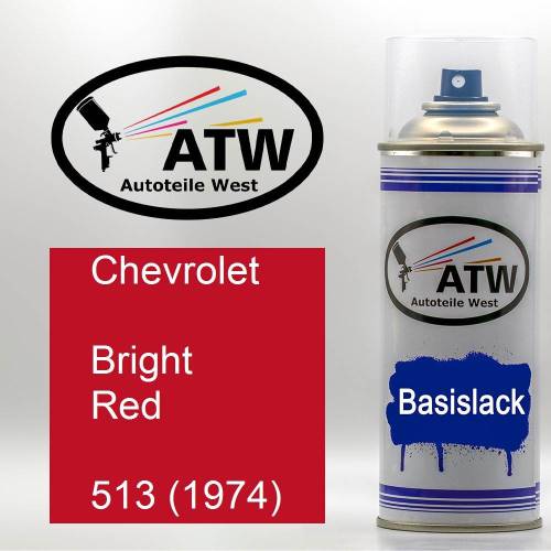 Chevrolet, Bright Red, 513 (1974): 400ml Sprühdose, von ATW Autoteile West.